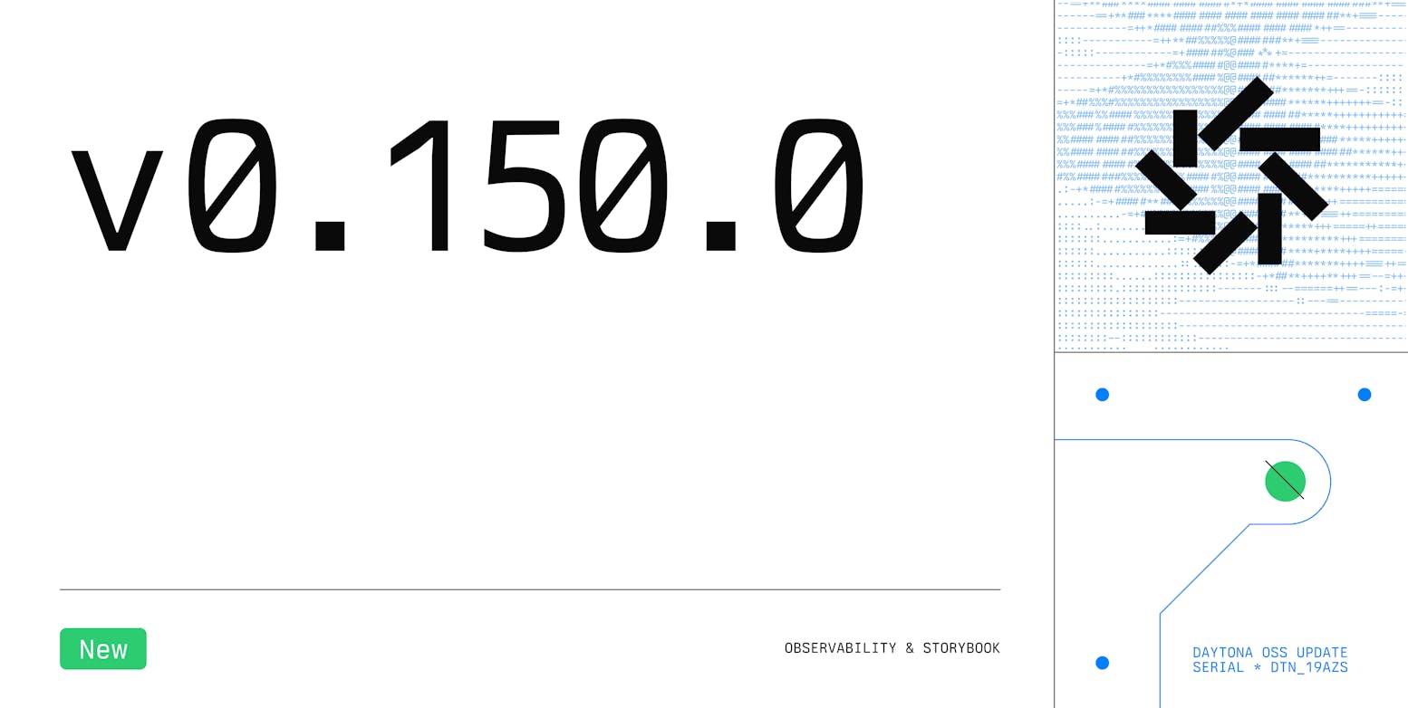 Daytona v0.150.0 OTel Observability & Storybook - Light