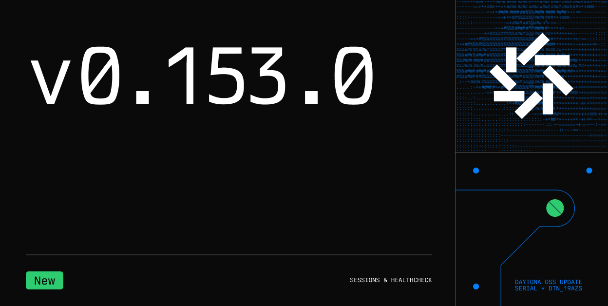 Daytona v0.153.0 Entrypoint Sessions & Runner Healthcheck - Dark