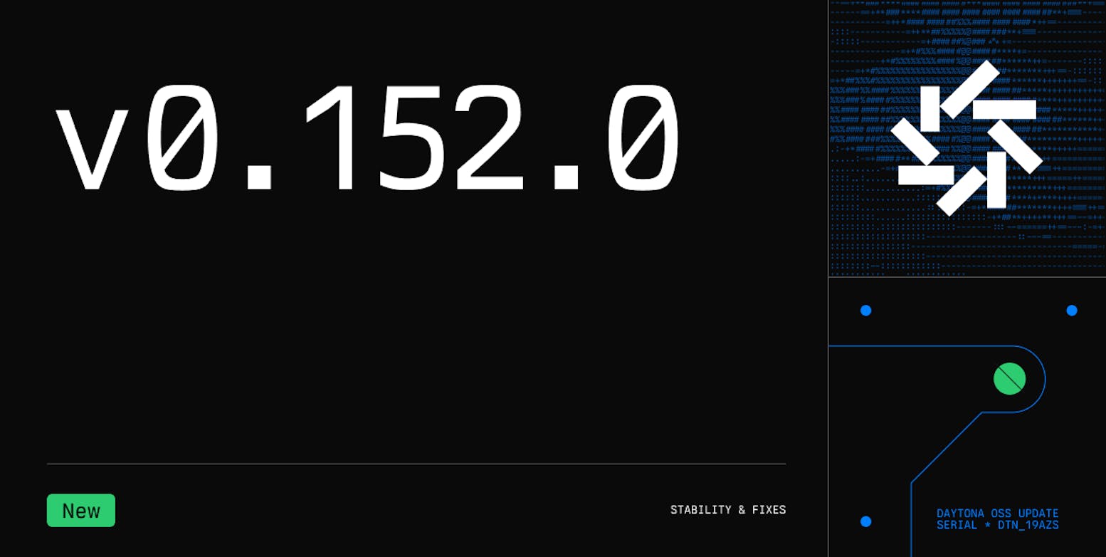 Daytona v0.152.0 changelog dark