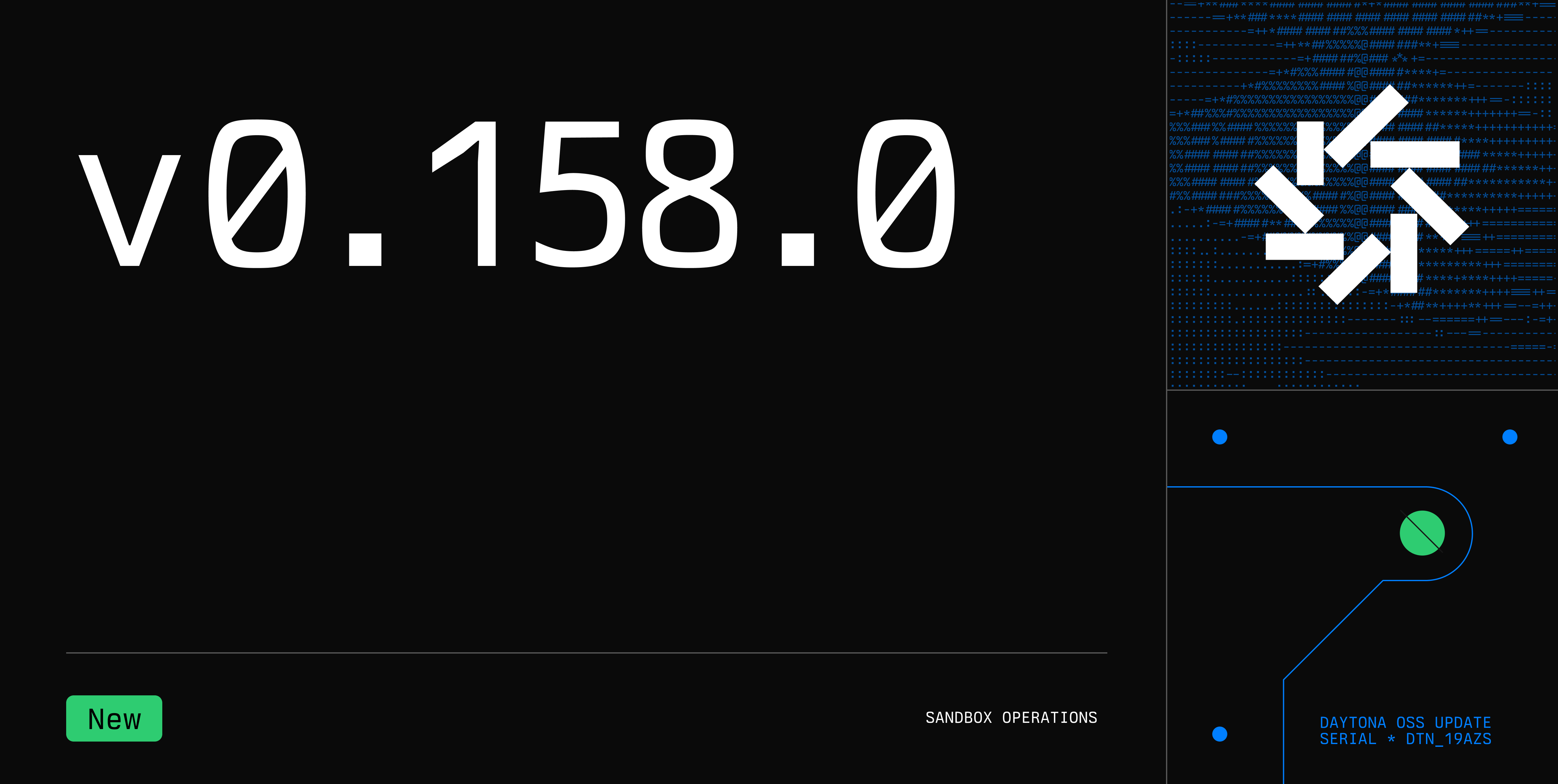 Daytona v0.158.0 changelog dark