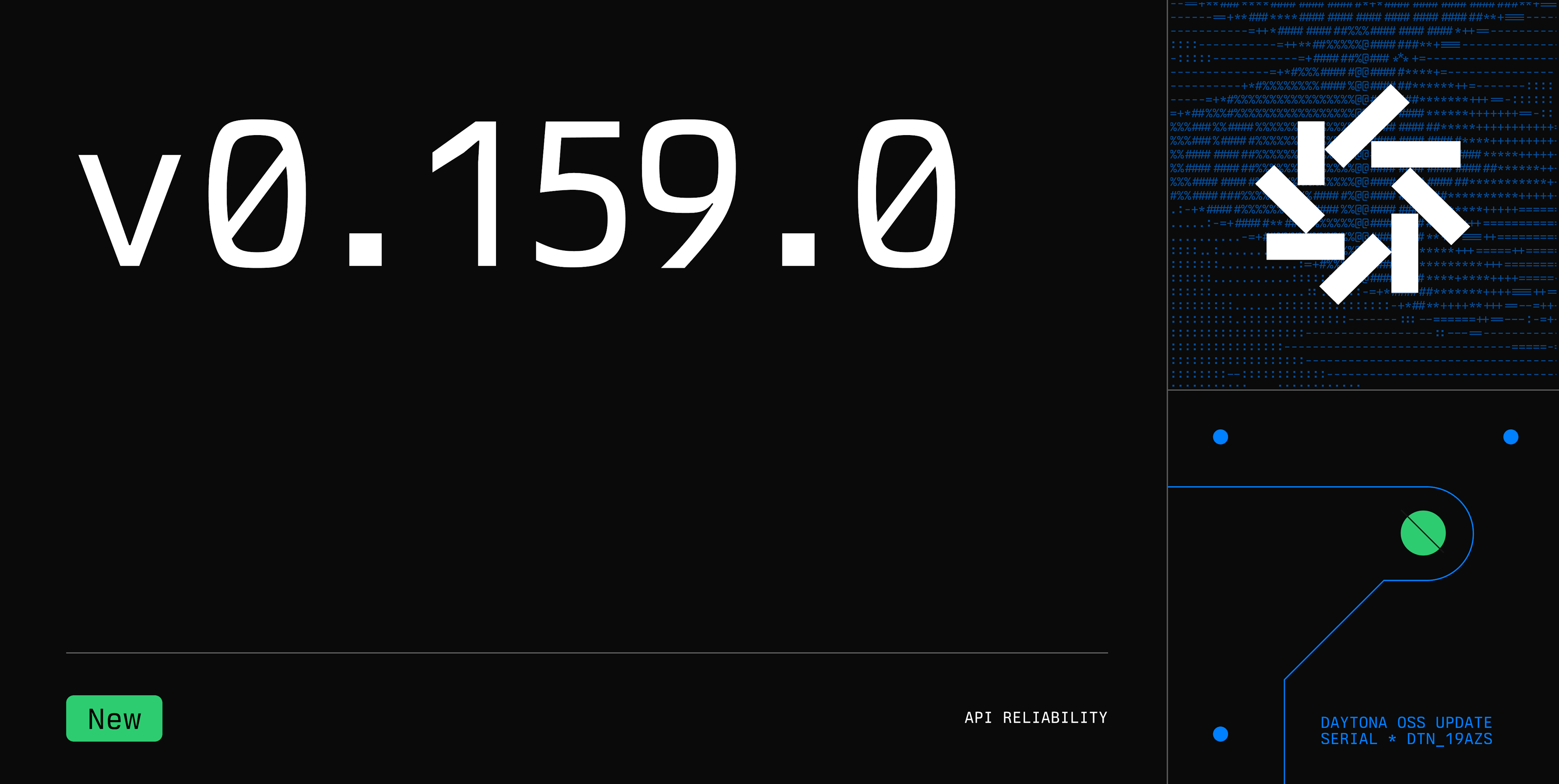 Daytona v0.159.0 changelog dark