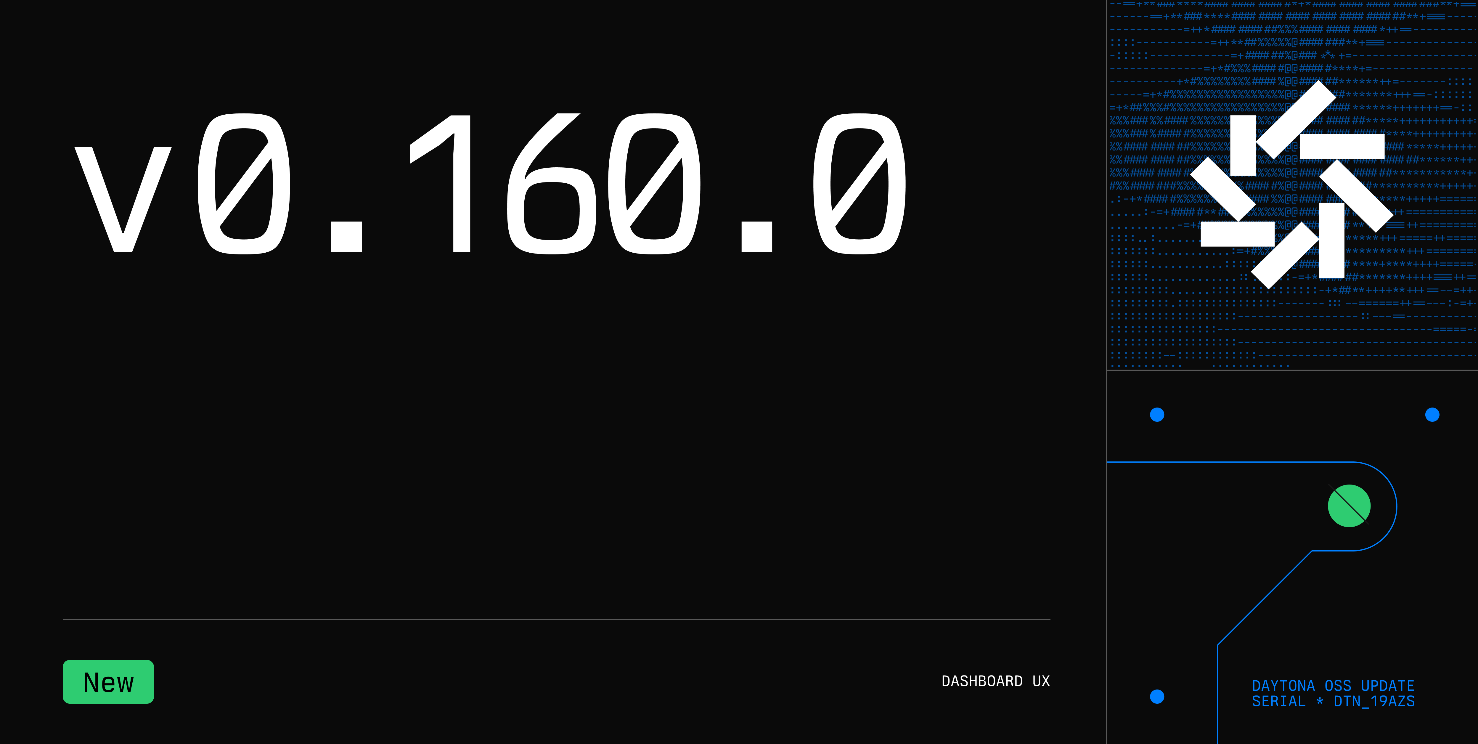 Daytona v0.160.0 changelog dark