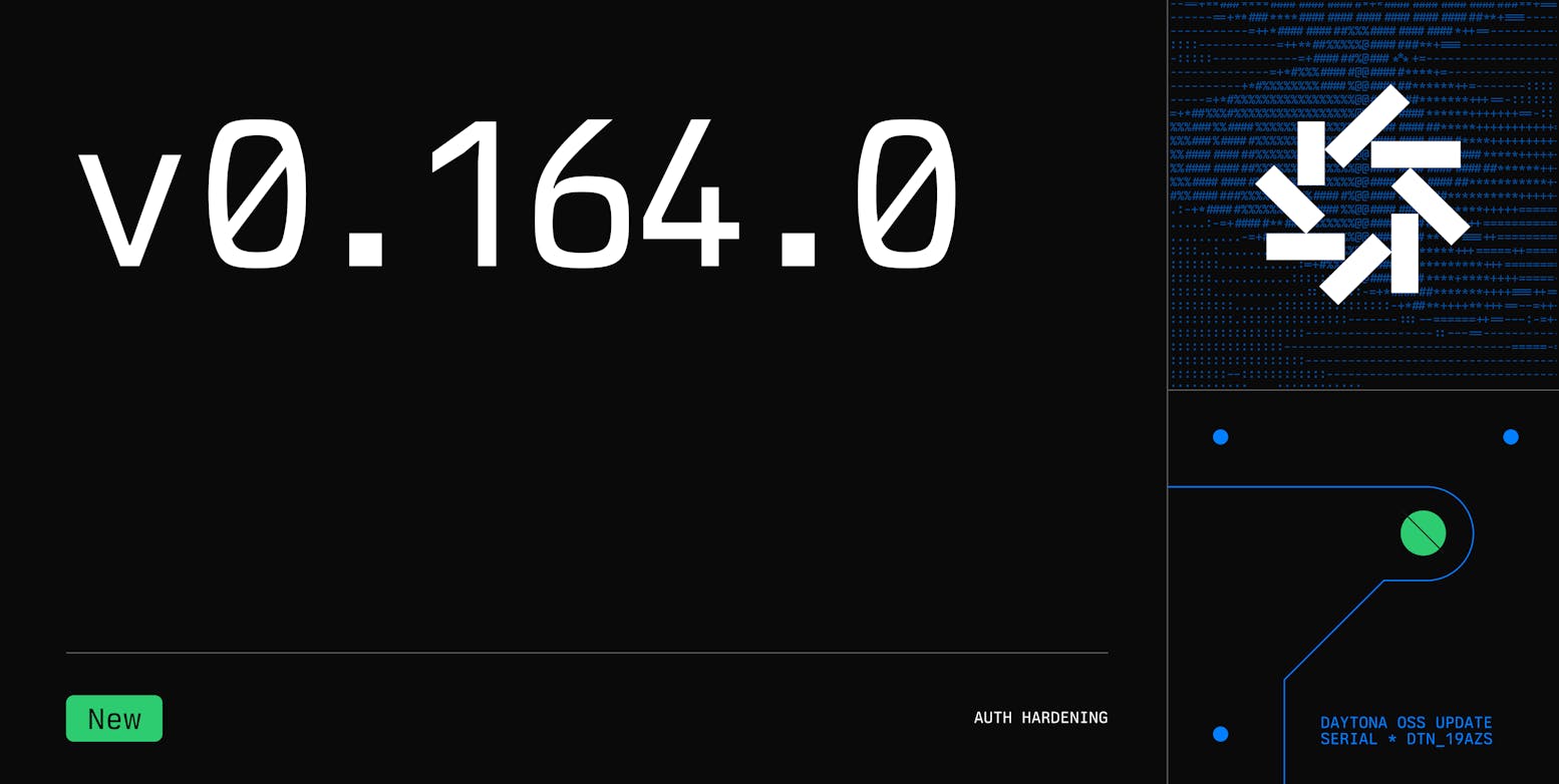 Daytona v0.164.0 changelog dark