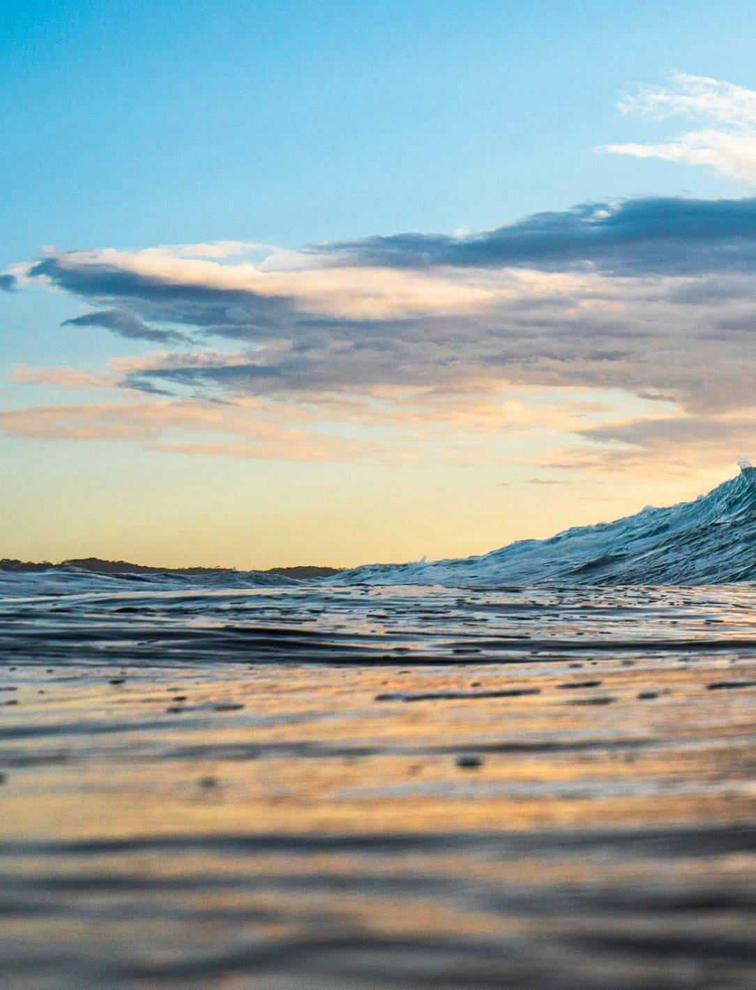 Aesthetic shot of waves in the ocean