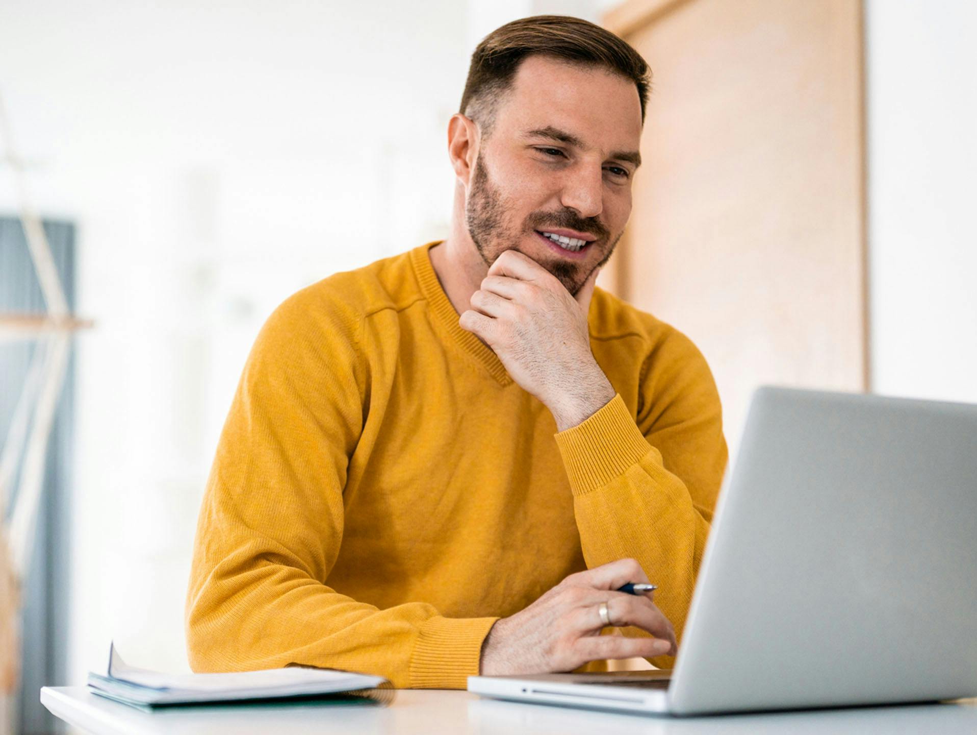 Man using computer