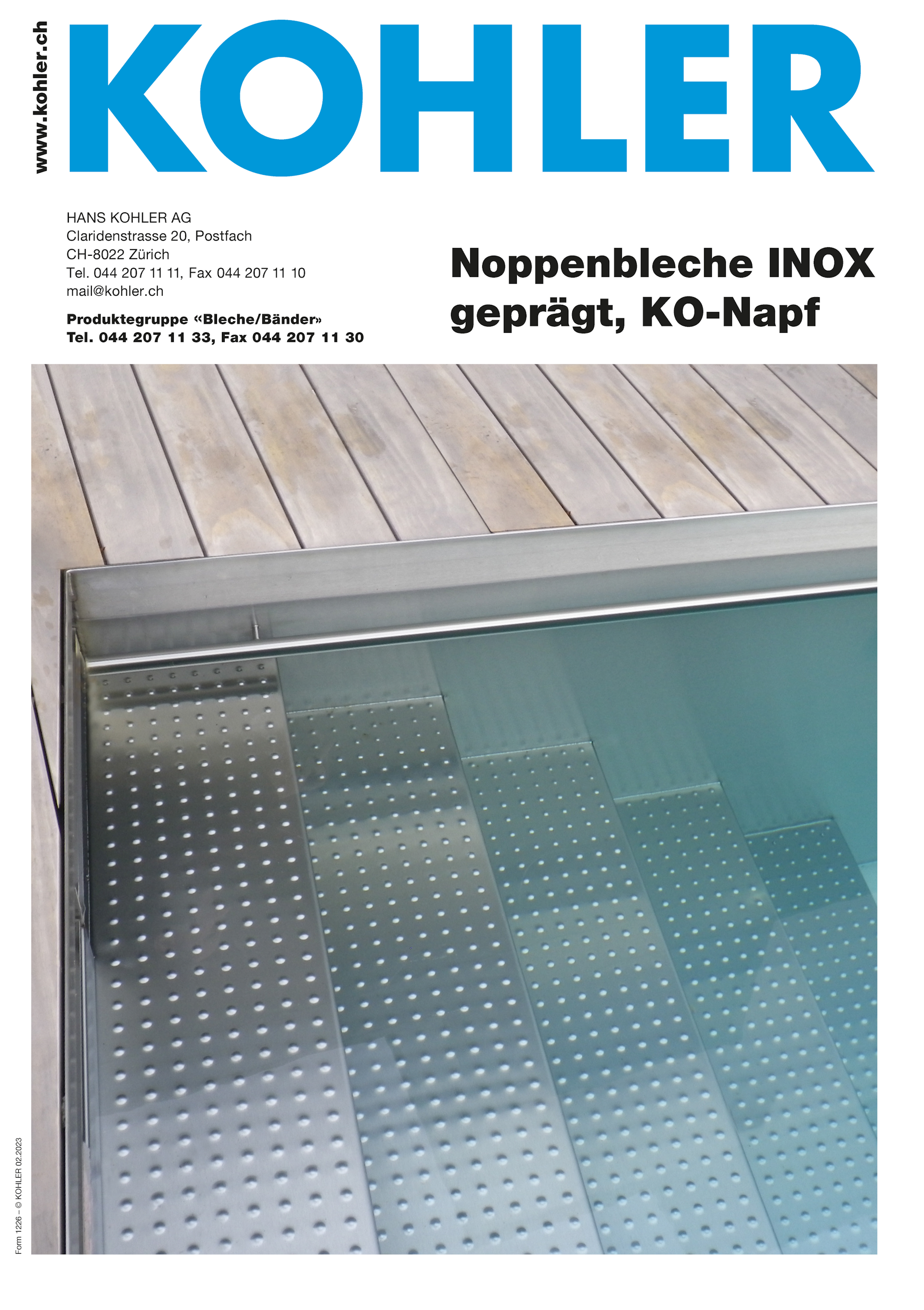 Noppenbleche INOX geprägt, KO-Napf