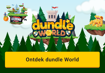 Zwevende eilanden met het logo van dundle World