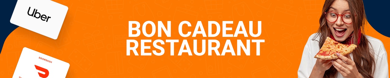 Carte cadeaux restaurant Pour vos livraisons de repas à domicile avec vos restaurants préférés