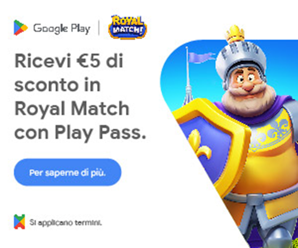 Ricevi €5 di sconto in Royal Match con Play Pass.