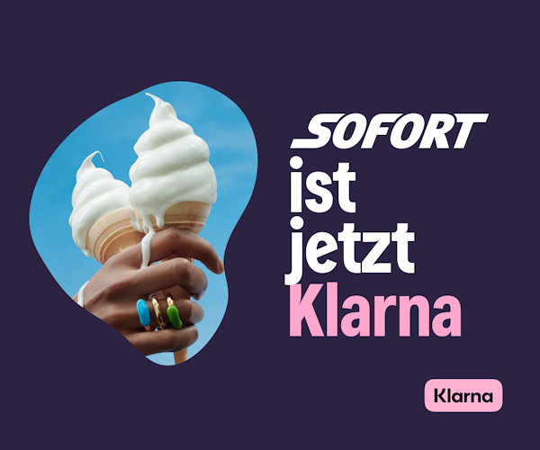 Wähle jetzt Klarna an der Kasse, um wie gewohnt mit Sofort zu bezahlen.