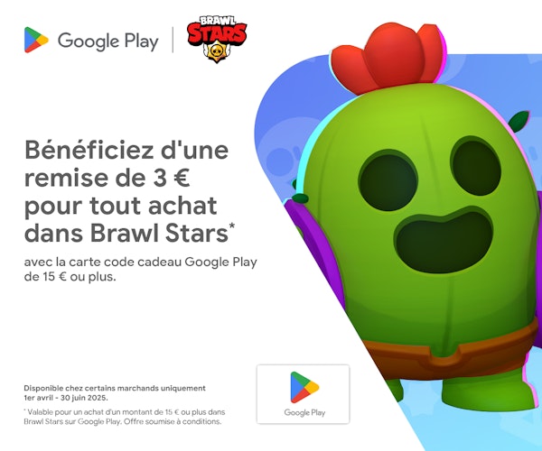 Un cactus Brawl Stars à côté du texte promotionnel