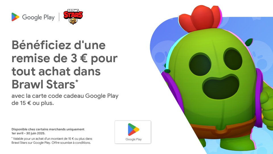 Un cactus Brawl Stars à côté du texte promotionnel