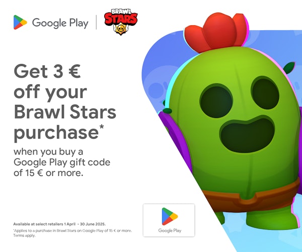 A Brawl Stars cactus next to the promotional text