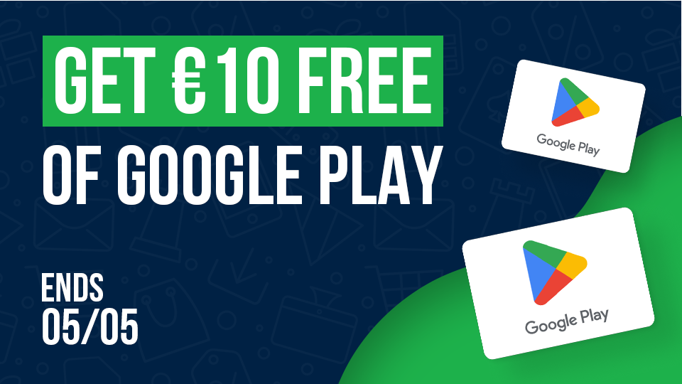 Get €10 Free on Google Play Get €10 Free on Google Play blue and green