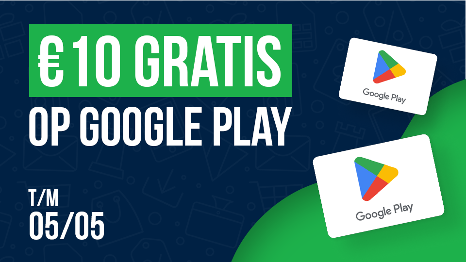10 euro gratis op google play banner 10 euro gratis op google play banner in groen en blauw