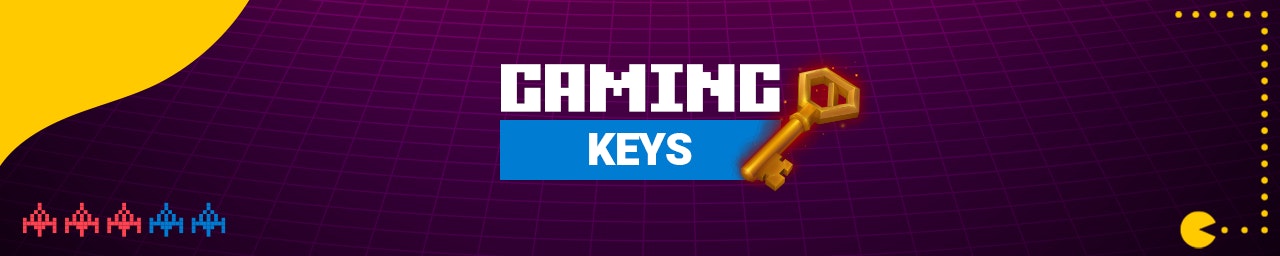 "Gaming Keys" title in the center with a key to its right.