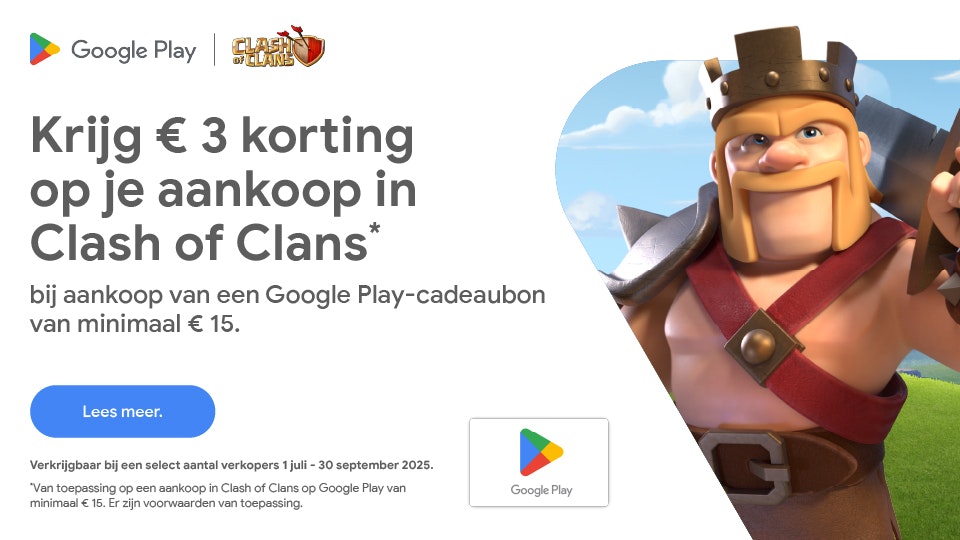 Krijg € 3 korting op je aankoop in Clash of Clans