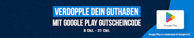 Gewinne heute doppeltes Google Play-Guthaben! Mit Google Play Gutscheincode 8 okt - 31 Okt