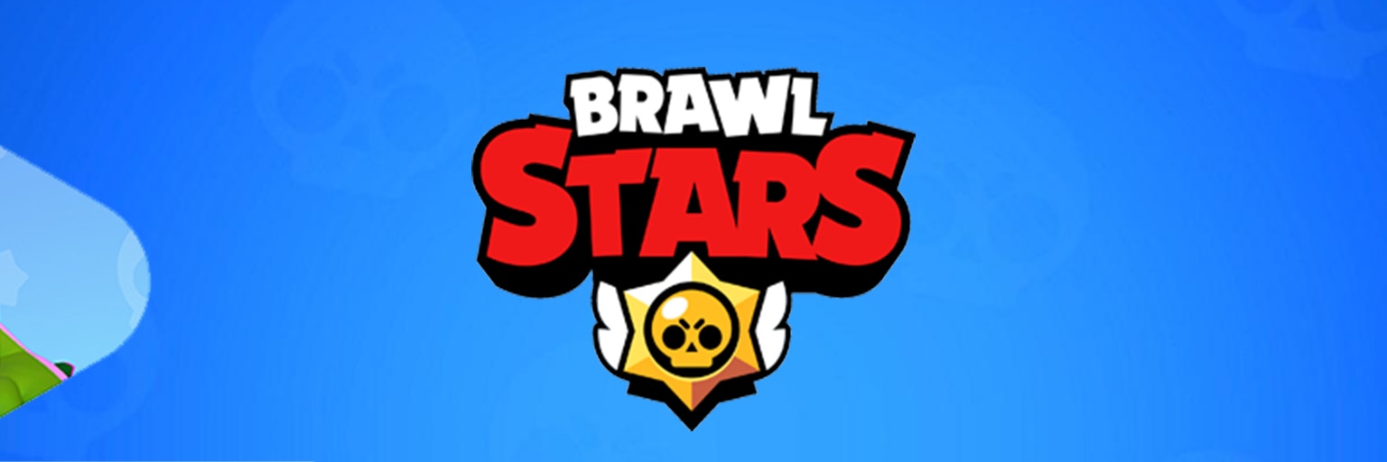 Brawl Stars header A blue header with red that shows the BRawl stars logo