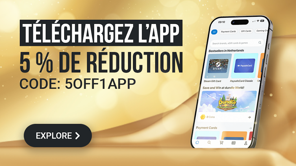 Téléchargez l’appli et obtenez -5 % ! Téléchargez l’appli et obtenez -5 % !