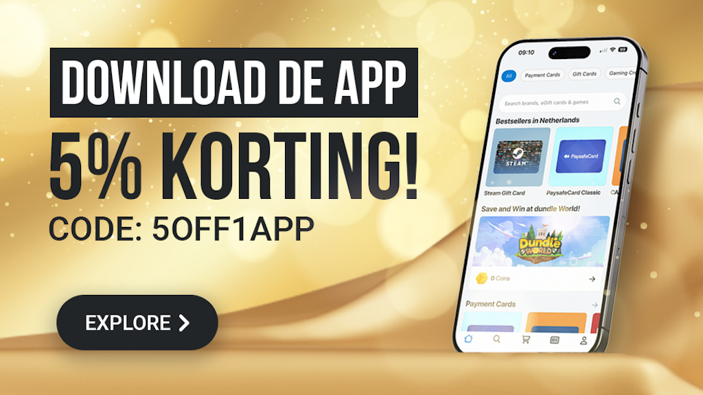 Download de app en krijg 5% korting