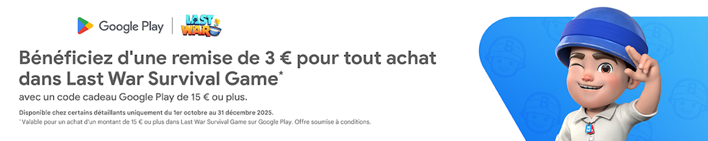 3 € de réduction dans Last War: Survival Game