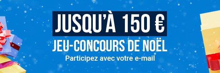 dundle Xmas giveaway header banner A blue banner with multi-colored gift boxes on the right and left with the text 'win up to 150 euro. Advent giveaway' in the center.