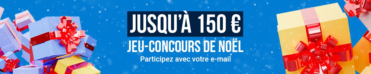 dundle Xmas giveaway header banner A blue banner with multi-colored gift boxes on the right and left with the text 'win up to 150 euro. Advent giveaway' in the center.