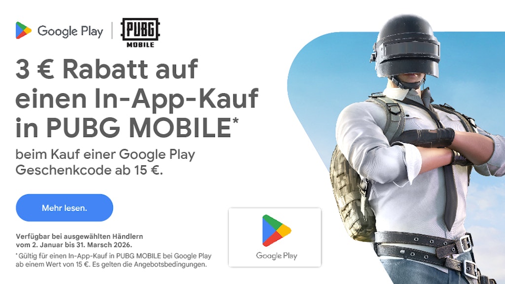 Kauf dir eine Google Play Geschenkkarte (ab 15 €) bei dundle