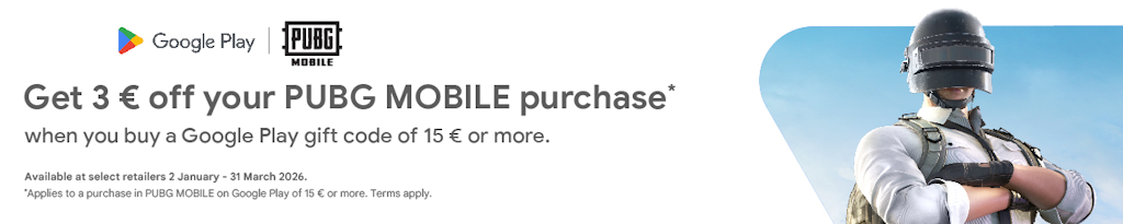 Get 3€ off your PUBG purchase on dundle PUBG discount now on dundle until 31-03-2026