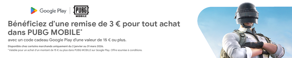 Offre jusqu'au 31 mars sur dundle avec les cartes Google Play