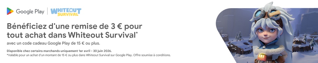 Réduction de 3 € sur tes achats dans Whiteout Survival !