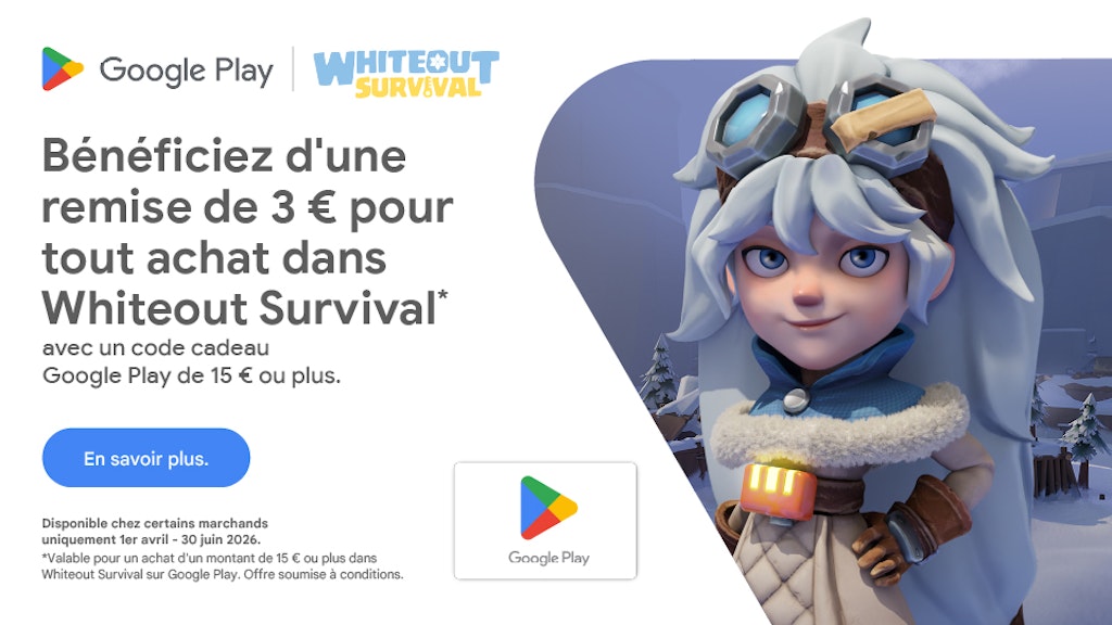 Bonus sur dundle Réduction de 3 € sur tes achats dans Whiteout Survival !