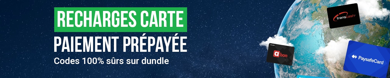 Recharges pour cartes de paiement pépayées Codes sûrs sur dundle pour recharger eWallets