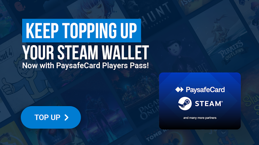 Keep topping up your steam wallet with Paysafecard Players Pass