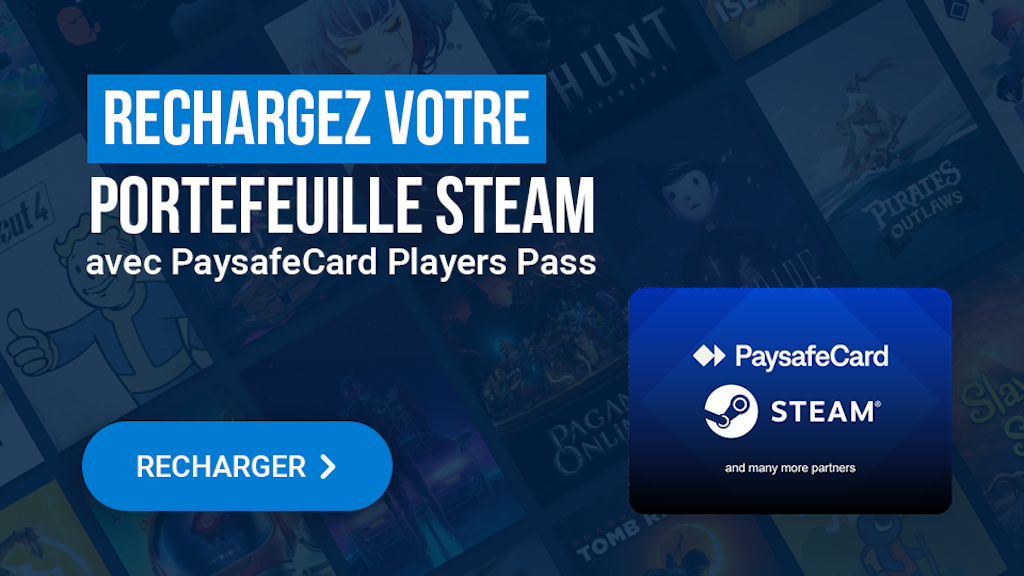 Produit similaire aux cartes Steam Rechargez votre portefeuille Steam avec un Paysafecard Players Pass
