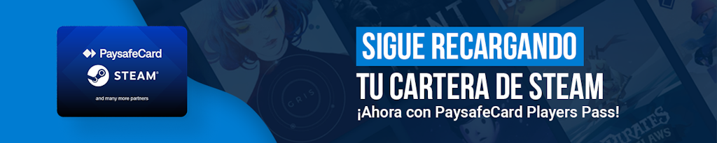 Recarga tu monedero de Steam con PaysafeCard Player Pass.
