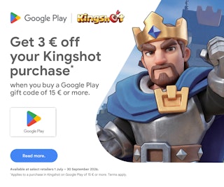 Enjoy 3€ discount on Kingshot with your Google Play Card
