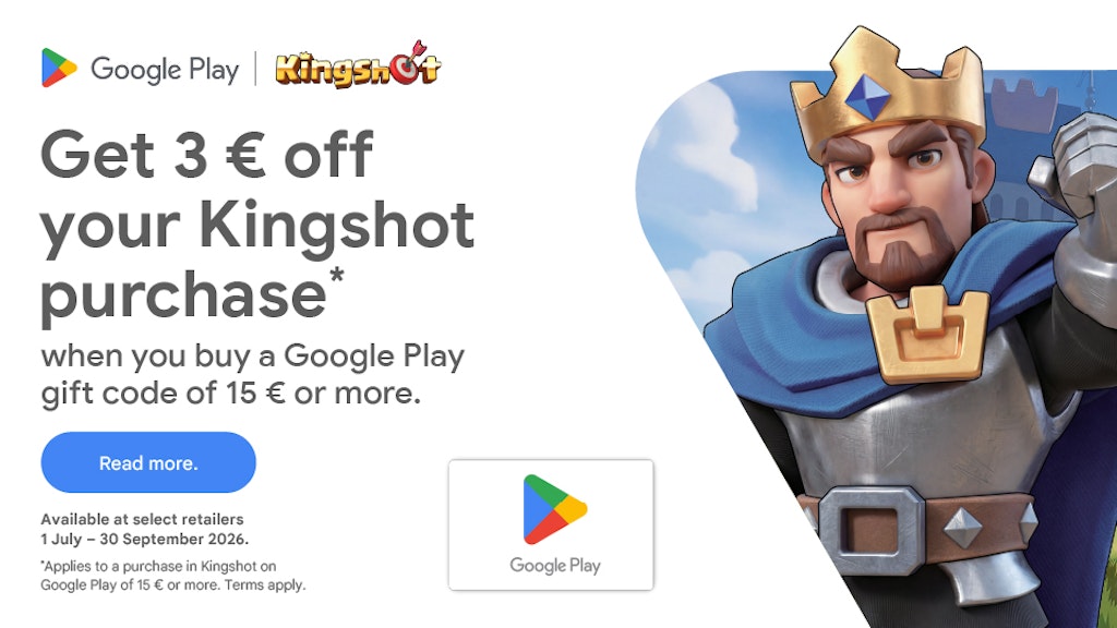 Enjoy 3€ discount on Kingshot with your Google Play Card