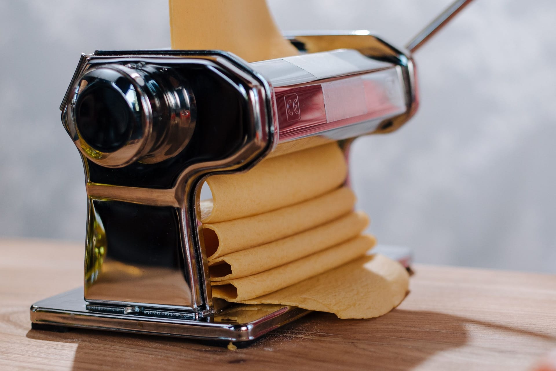 A pasta maker machine with pasta inside