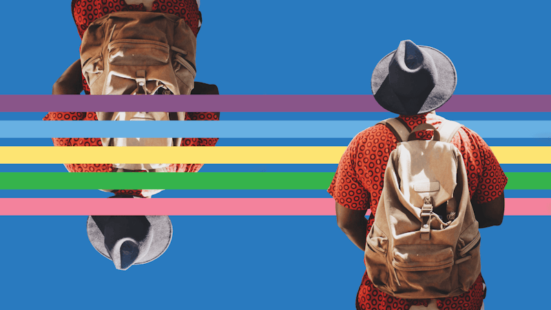 Holiday Gift Cards for Men article banner image of guy with a backpack
