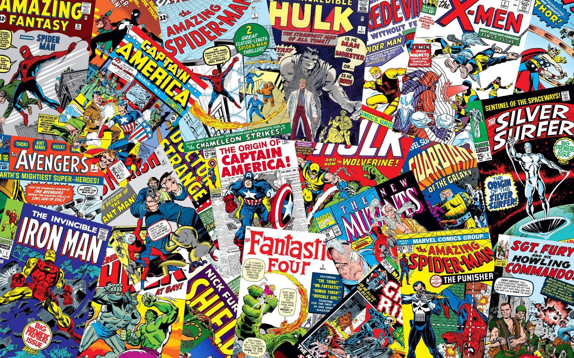 A collection of colorful comicbooks