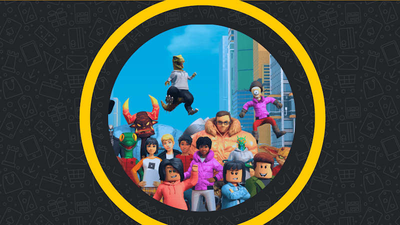 Postacie z Robloxa w kółku. Obrazek do artykułu o tym, jak kupić Robuxy przez Google Play