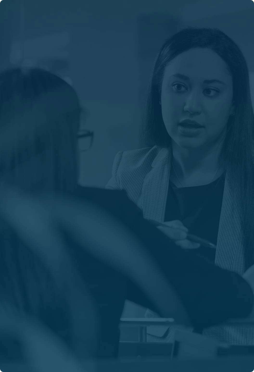 Lawyer consulting with client