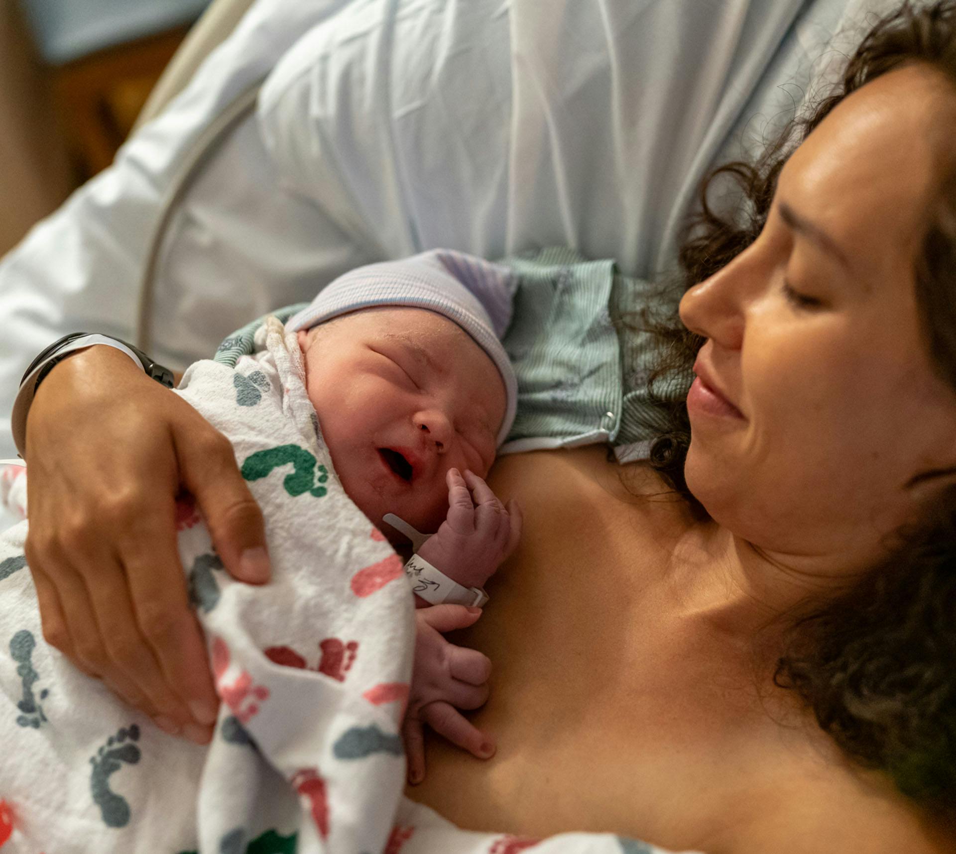 Woman holding baby