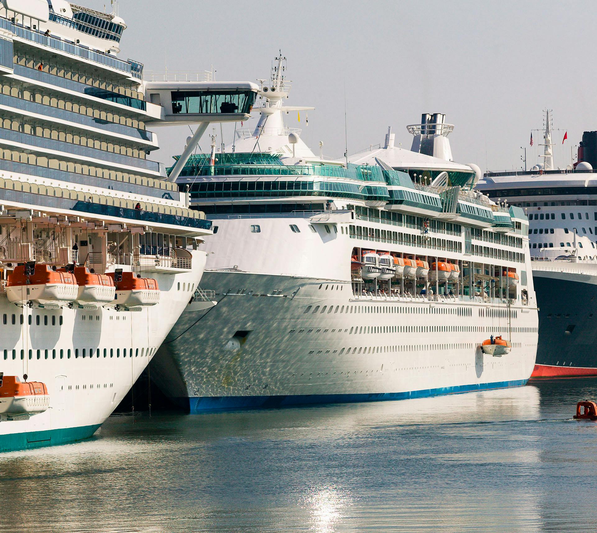 Cruise ships parked