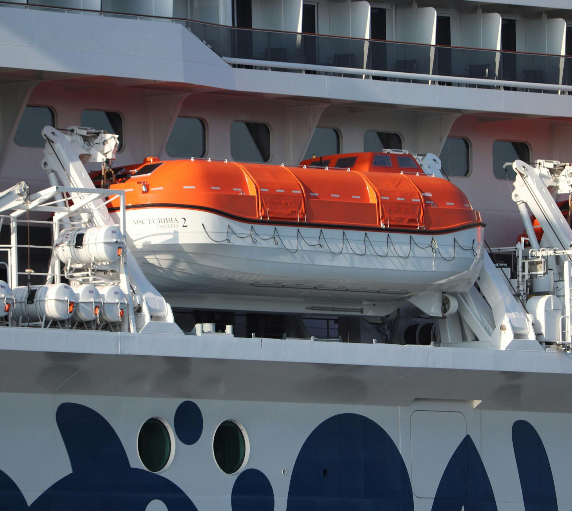 Life boat on cruise ship