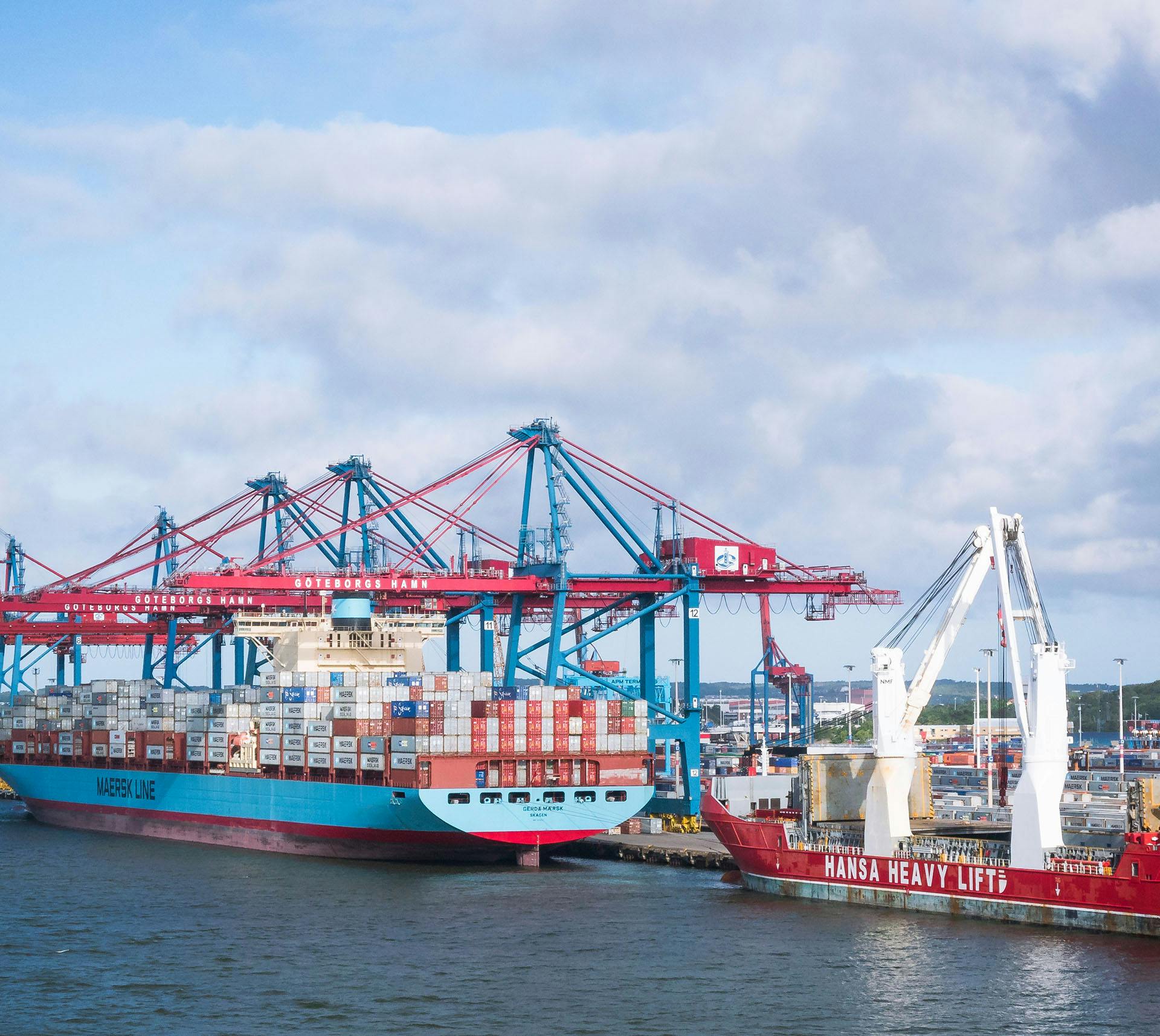 Cargo ships docked