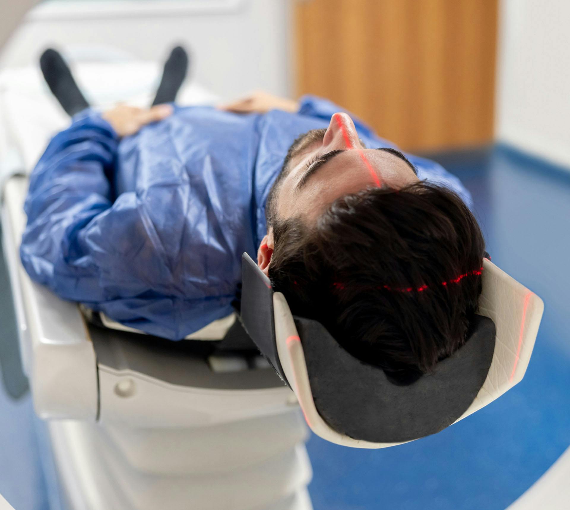 Man receiving a brain scan