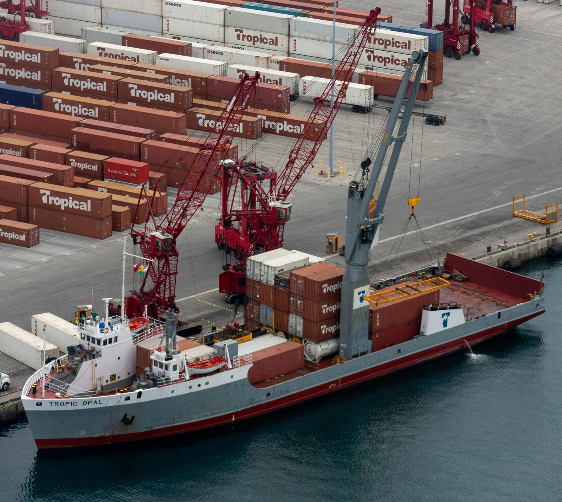 Cargo boat docked